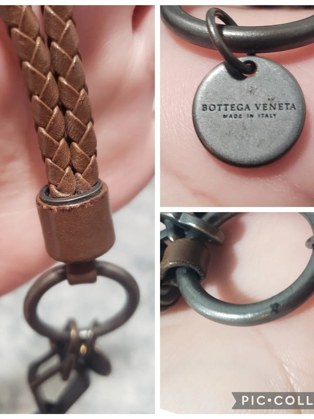 Bottega Veneta Intrecciato Braided Leather Keychain Bag Charm With Clasp